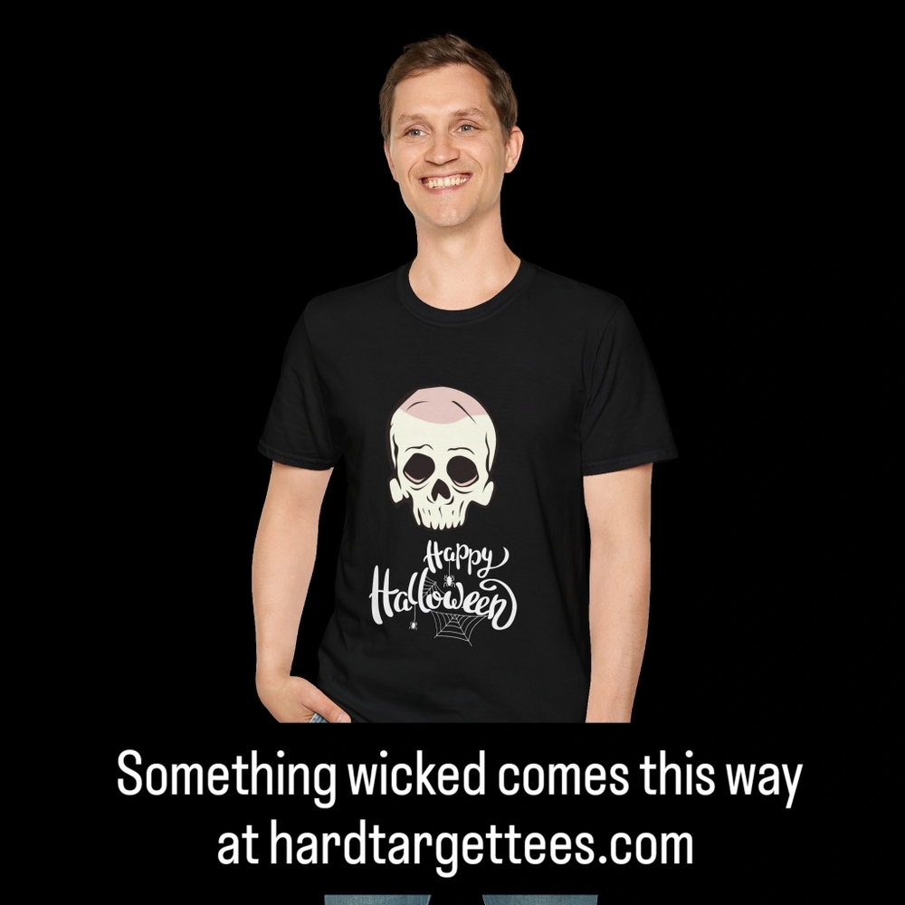 Black Halloween Skull Graphic T-Shirt